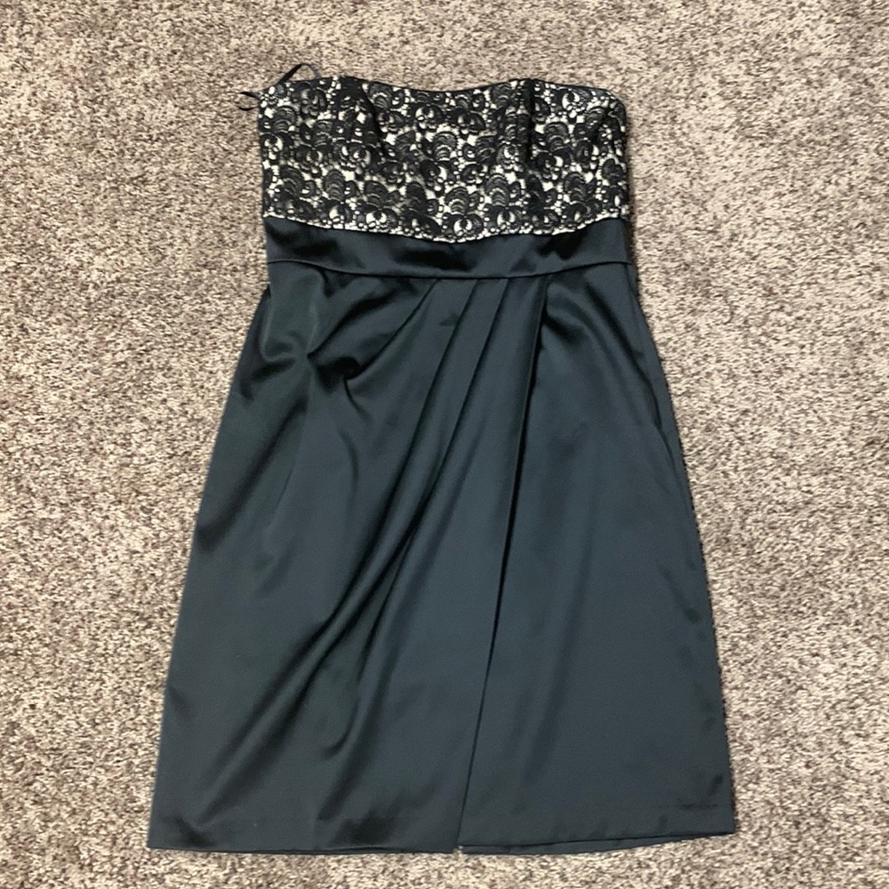 White House Black Market Strapless Dress with Lace Bodice